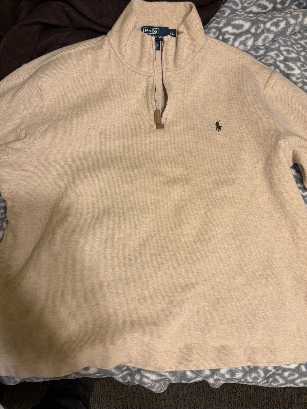 Polo by Ralph Lauren Men's Tan Half-Zip Sweater XL